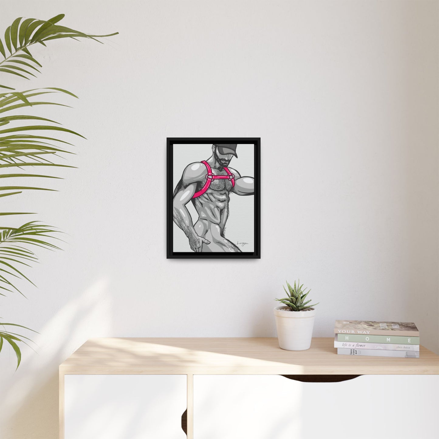 "Harness II - Fuchsia" Canvas Art Print, Framed