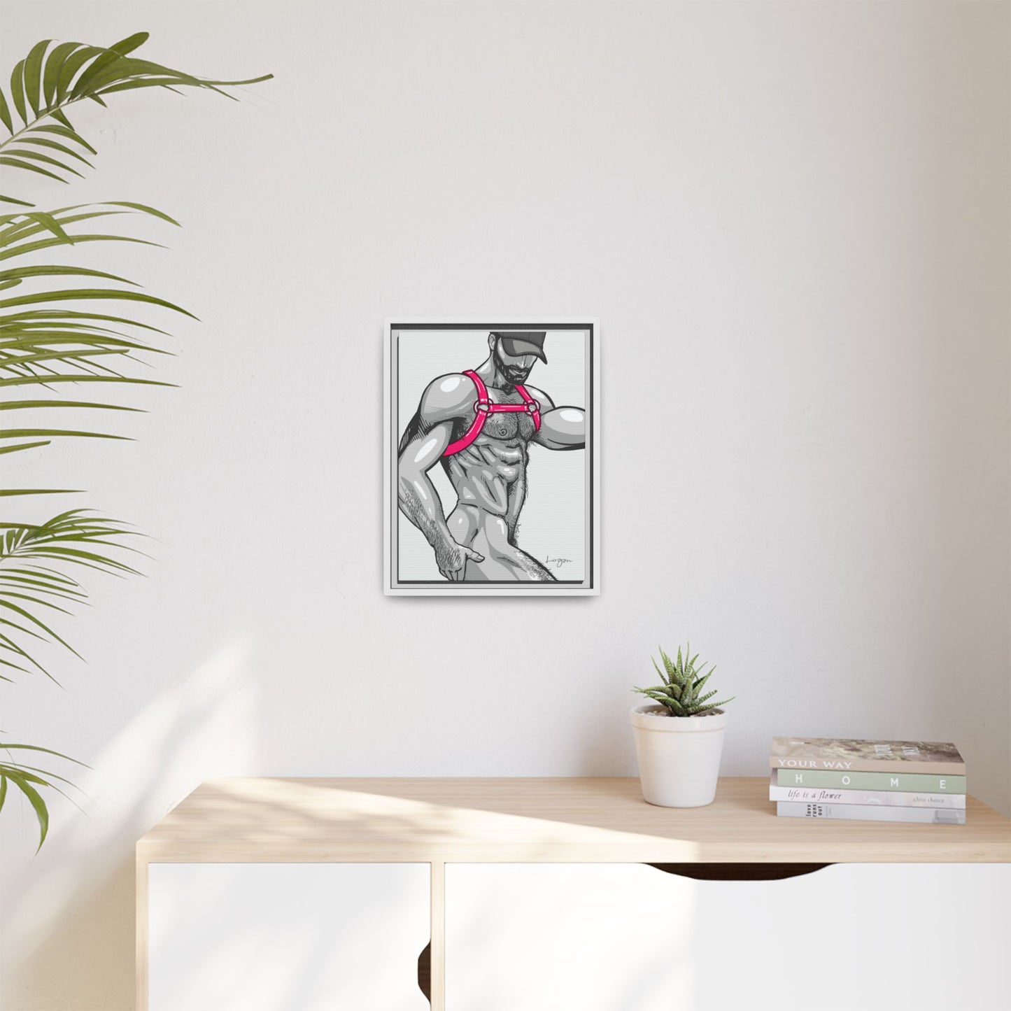 "Harness II - Fuchsia" Canvas Art Print, Framed