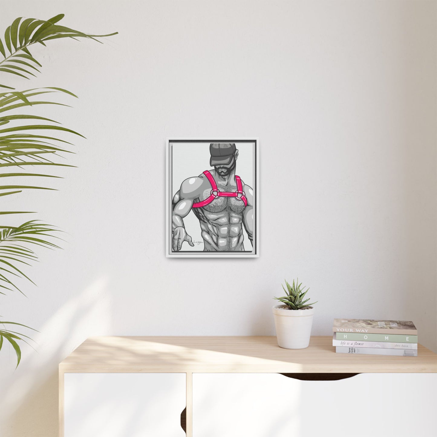 "Harness III - Fuchsia"  Canvas Art Print , Framed